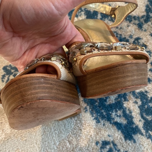 Coach Gold Hanson Jeweled Wedges - Picture 5 of 7